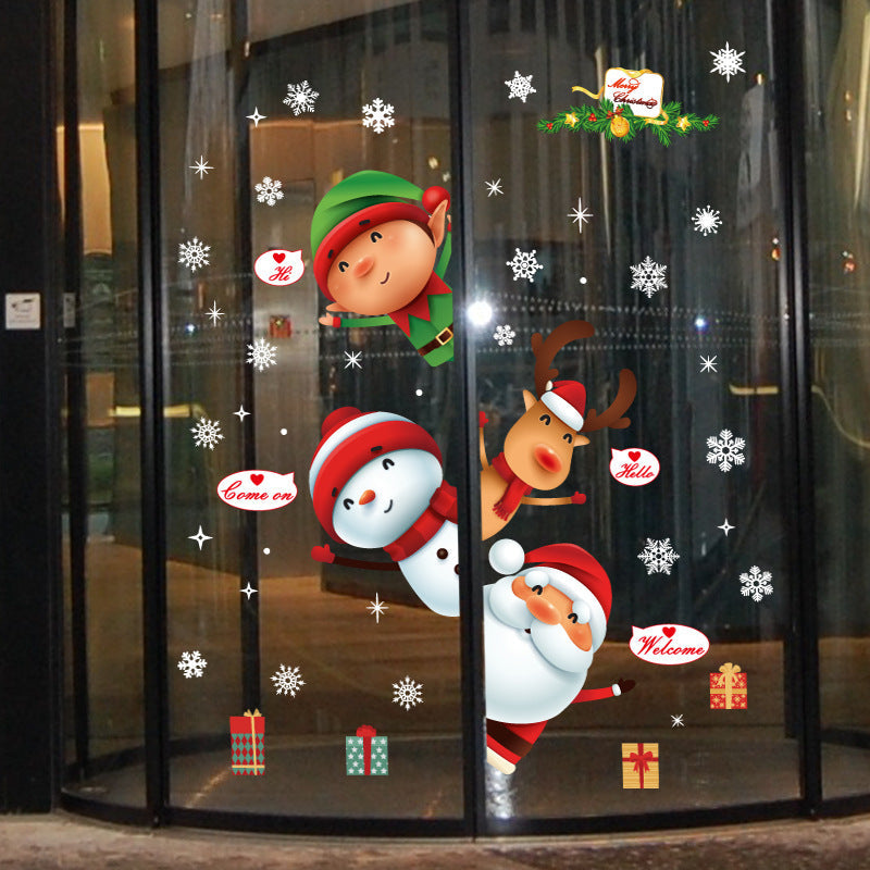 YIWA 10pcs Electrostatic Film Christmas Window Stickers