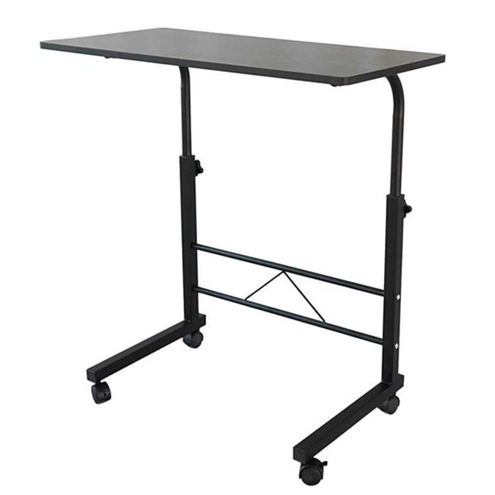 AMYOVE Side Table Height Adjustable Coffee Snack Table Black