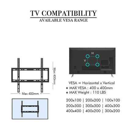 RONSHIN TV Stand 26-55 Inches Desktop Single-column 3 Levels Black