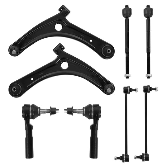 GARVEE 8pc Front Upper Control Arms Ball Joint Tie Rod Front Suspension Steering Kit