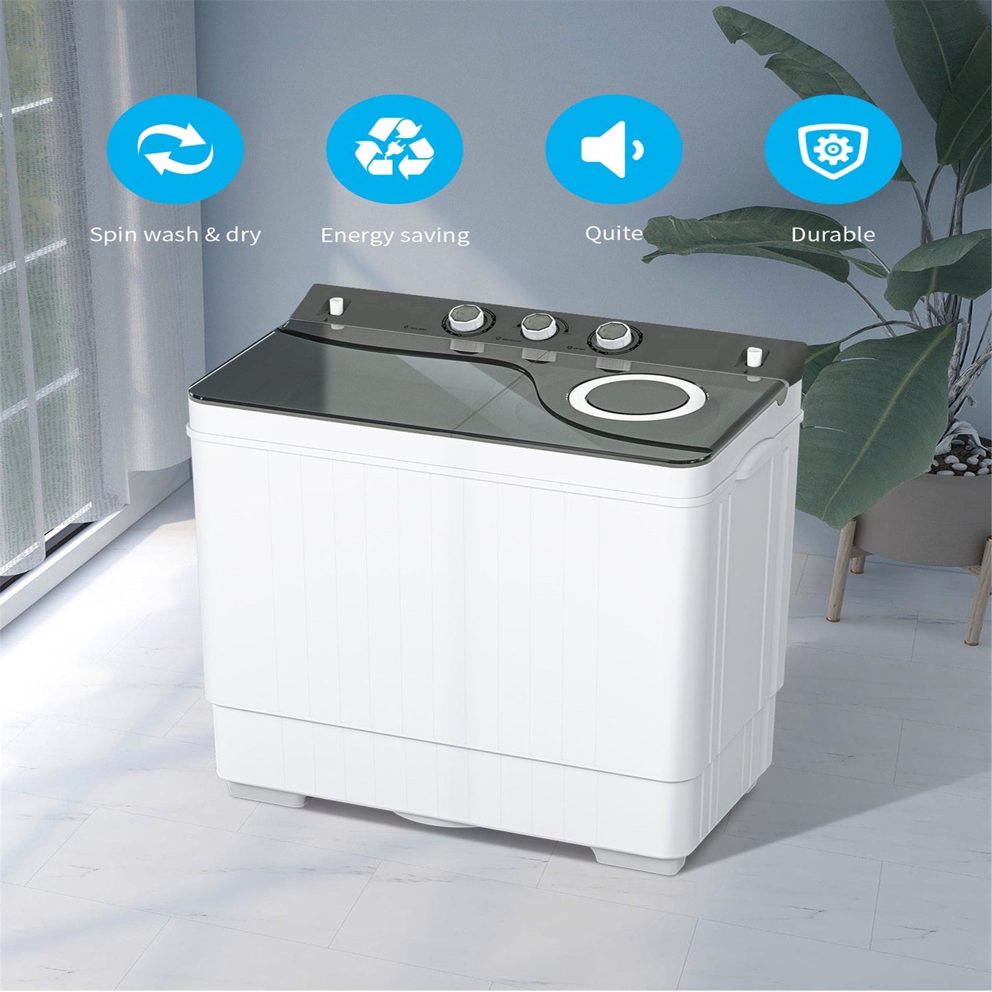 ZOKOP Xpb65-2288s Twin Tub Washing Machine 110v 420w Double Tub US Plug