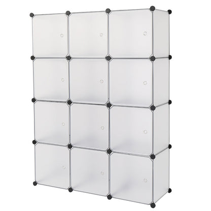 RONSHIN Storage Shelf 4 Layers 12-Cube 35x35x35 Cube Storage Cabinet with Door