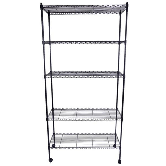 RONSHIN 165*90*35 Shelving Rack Storage Rack 5-Layer Metal Rack Black