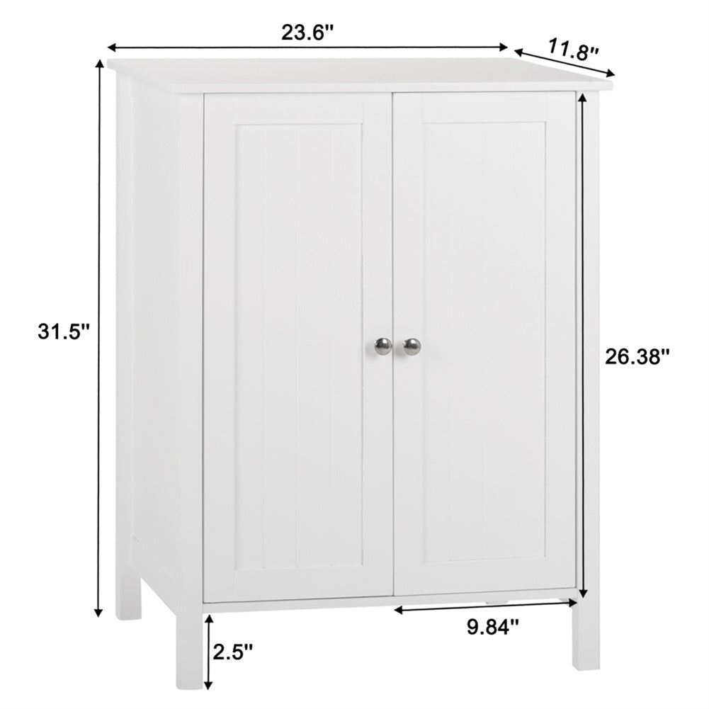 AMYOVE Mdf Bathroom Cabinet Waterproof Double Doors 3 Ties Cabinet