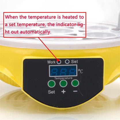 DISHYKOOKER 7-egg Mini Electric Incubator for Chicken Duck Goose Yellow