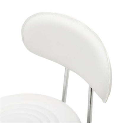 ALICIAN Salon Stool Leather Sponge Adjustable Spa Bar Stool White