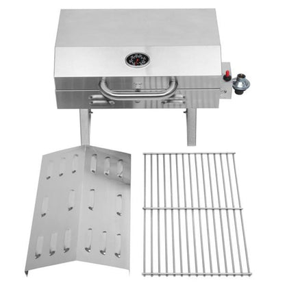 ZOKOP Portable Gas Grill Stove Square Stainless Steel Bbq Stove Silver