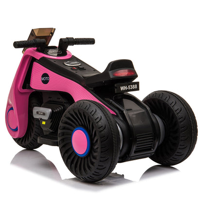 YIWA Kids Electric Motorcycle 3 Wheels Double Drive 6V 4.5a.H Children Motorcycle without RC