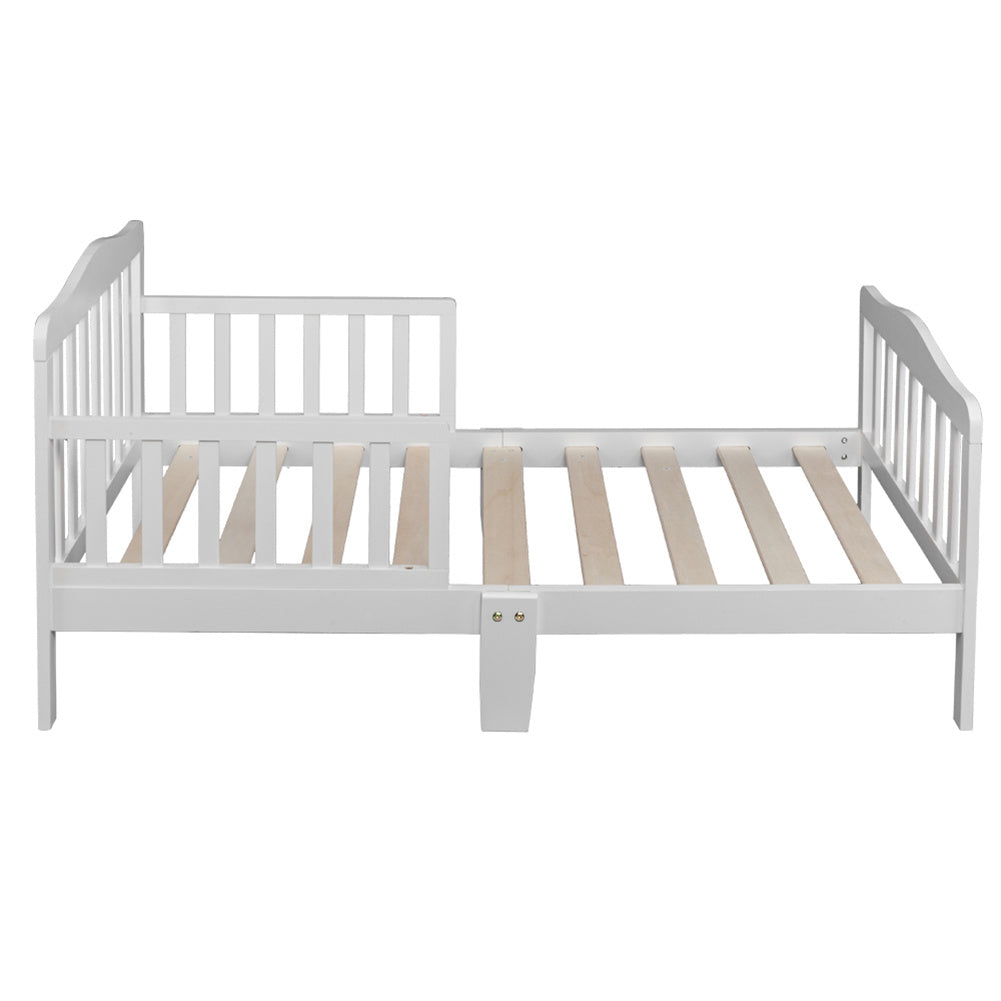 AMYOVE Wooden Baby Toddler Bed Pine Children Bedroom Furniture with Safety Guardrail