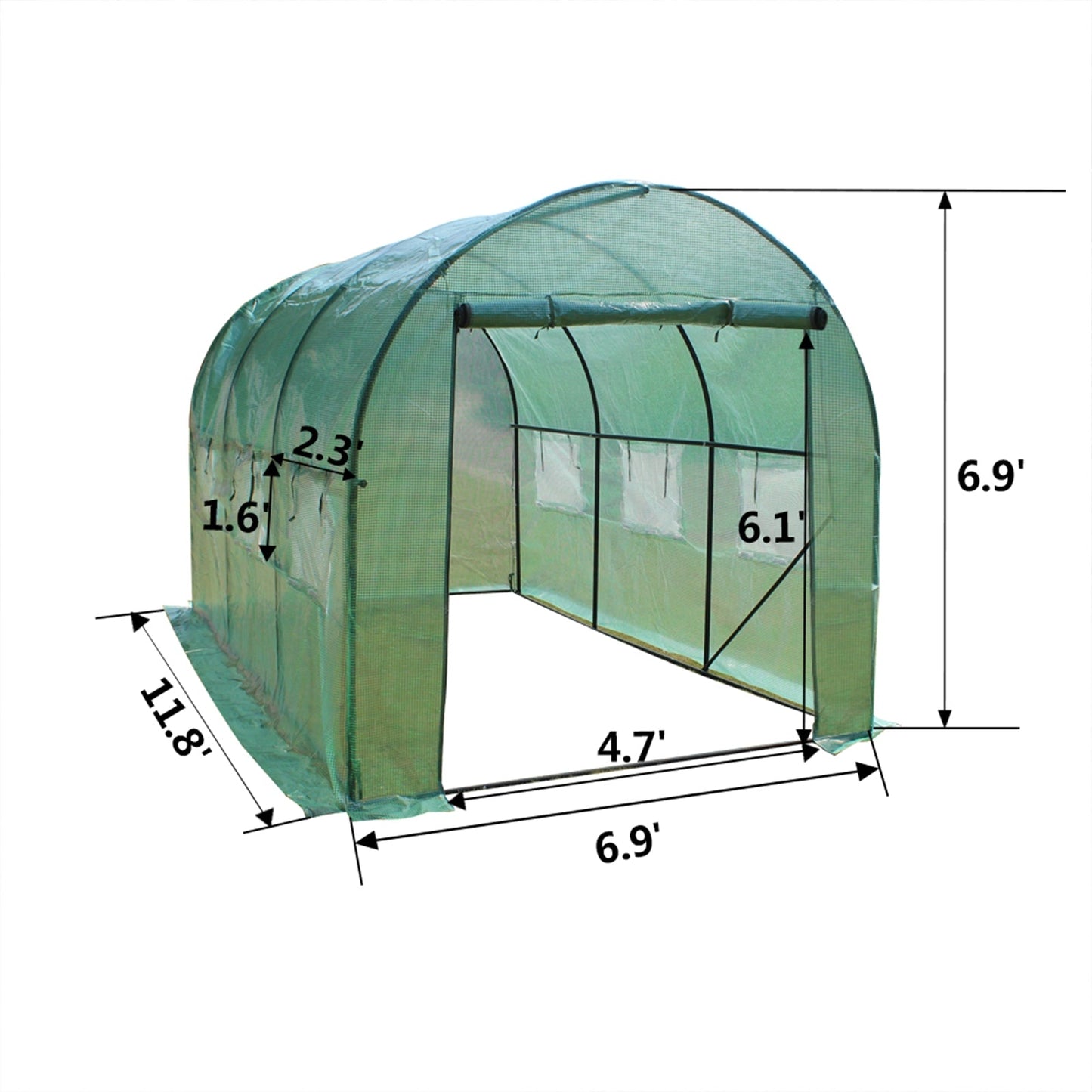 THBOXES 12鈥瞲7鈥瞲7鈥?Indoor Outdoor Greenhouse for Garden Patio Backyard Balcony Green