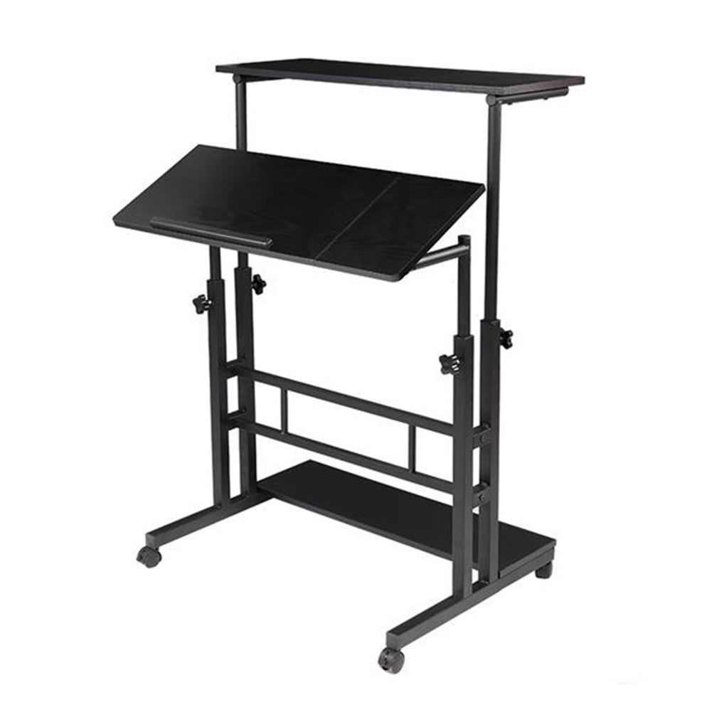 AMYOVE Standing Lifting Computer Table Height Adjustable Laptop Desk Black