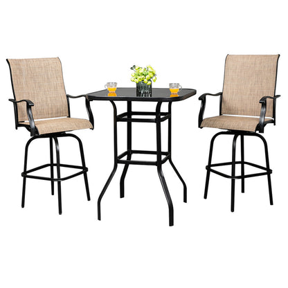 ALICIAN 2PCS Swivel Bar Chair Adjustable Long Service Life Patio Swivel Bar Stool