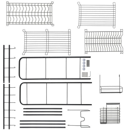 RONSHIN Single Layer Bowl Rack Shelf Dish Drainer 90cm Inner Length Kitchen Organizer Black