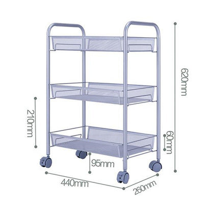 RONSHIN 3 Layer Removable Storage Cart 44 x 26 x 62cm Silver