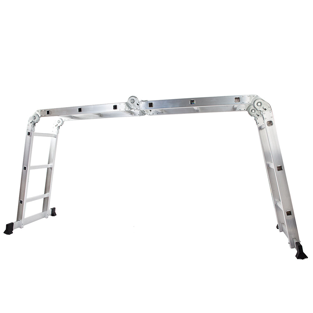 RONSHIN 4x3 12-Step Joints Aluminum Folding Ladder Ultra-Light Wear-Resistant Space-Saving