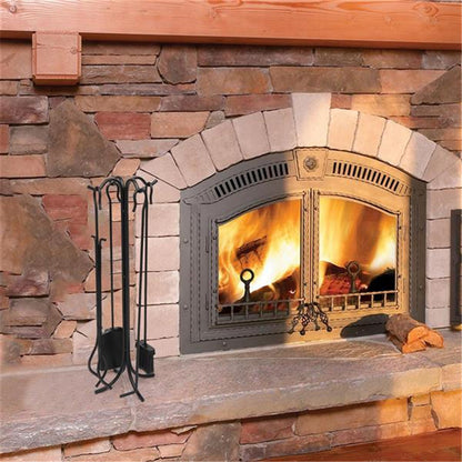 RONSHIN Fireplace Stove Tools 5-in-1 Hook Bracket Black