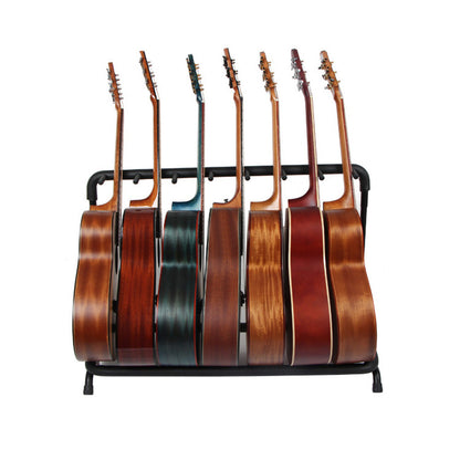 YIWA Multi Guitar Stand Rack Round Tube Shelf Type 7-Slot Display Holder