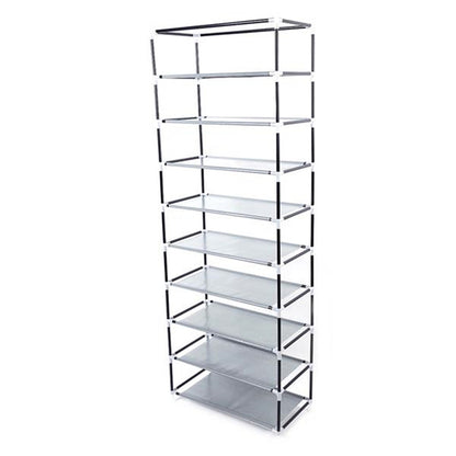 RONSHIN 9 Tiers Shoe Rack Closet Shoe Storage Cabinet Organizer GREY