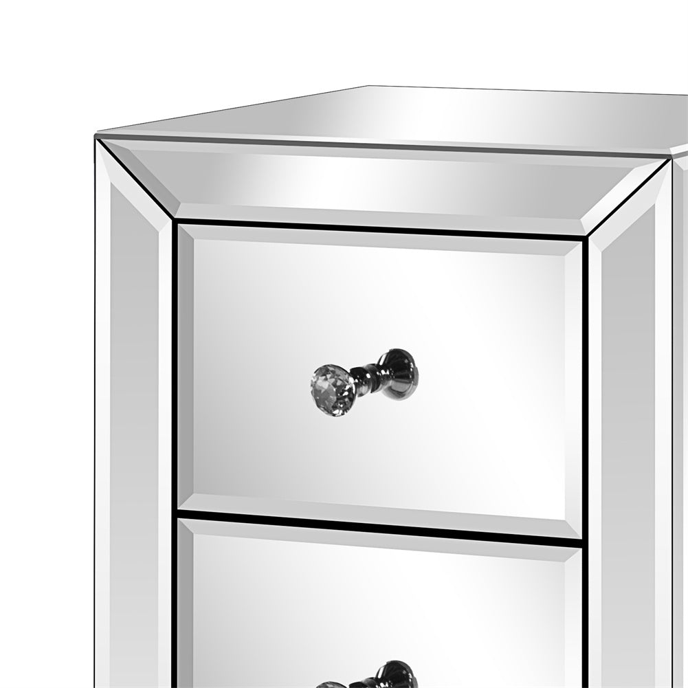 ALICIAN Modern Mirrored Night Stands with 3 Drawers Bedside Table End Table