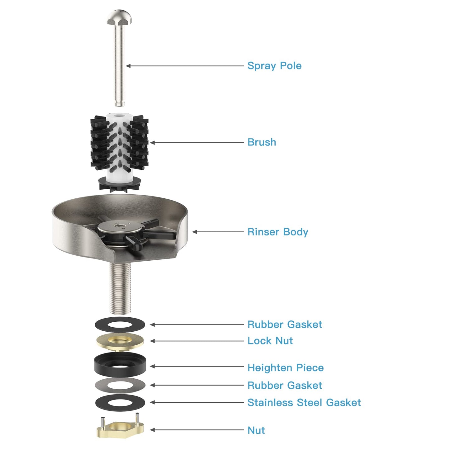 GARVEE Stainless Steel Glass Rinser Brushed Nickel