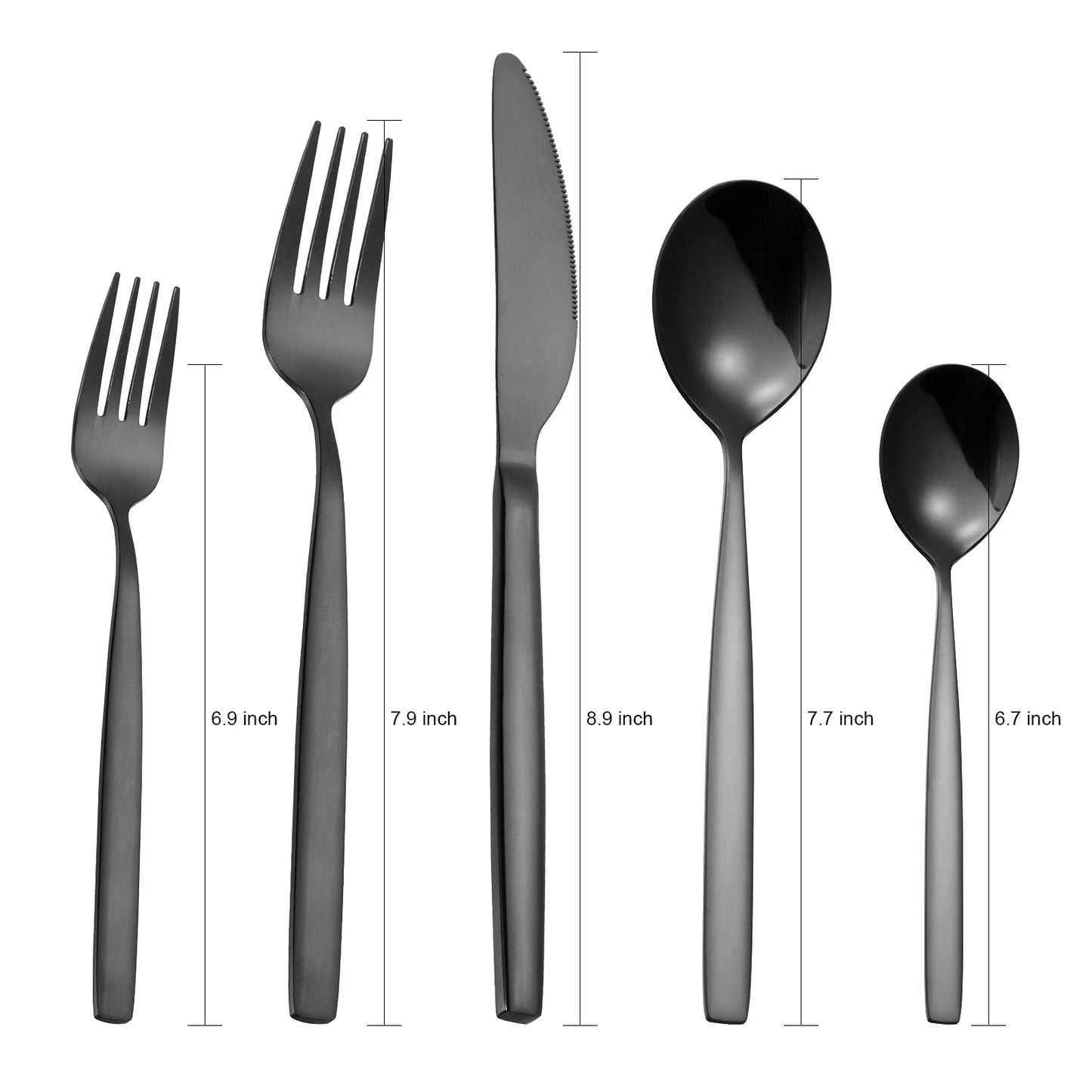 GARVEE 20 Piece Stainless Steel Kitchen Flatware Set - Black