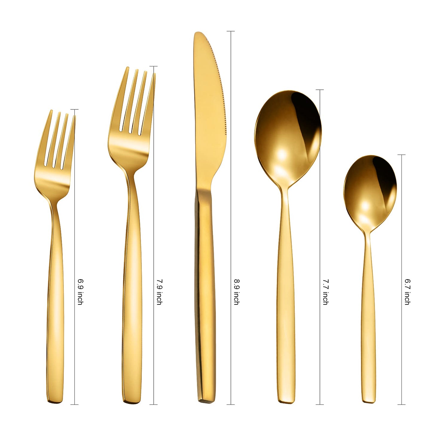 GARVEE 20 Piece Stainless Steel Kitchen Flatware Set - Gold