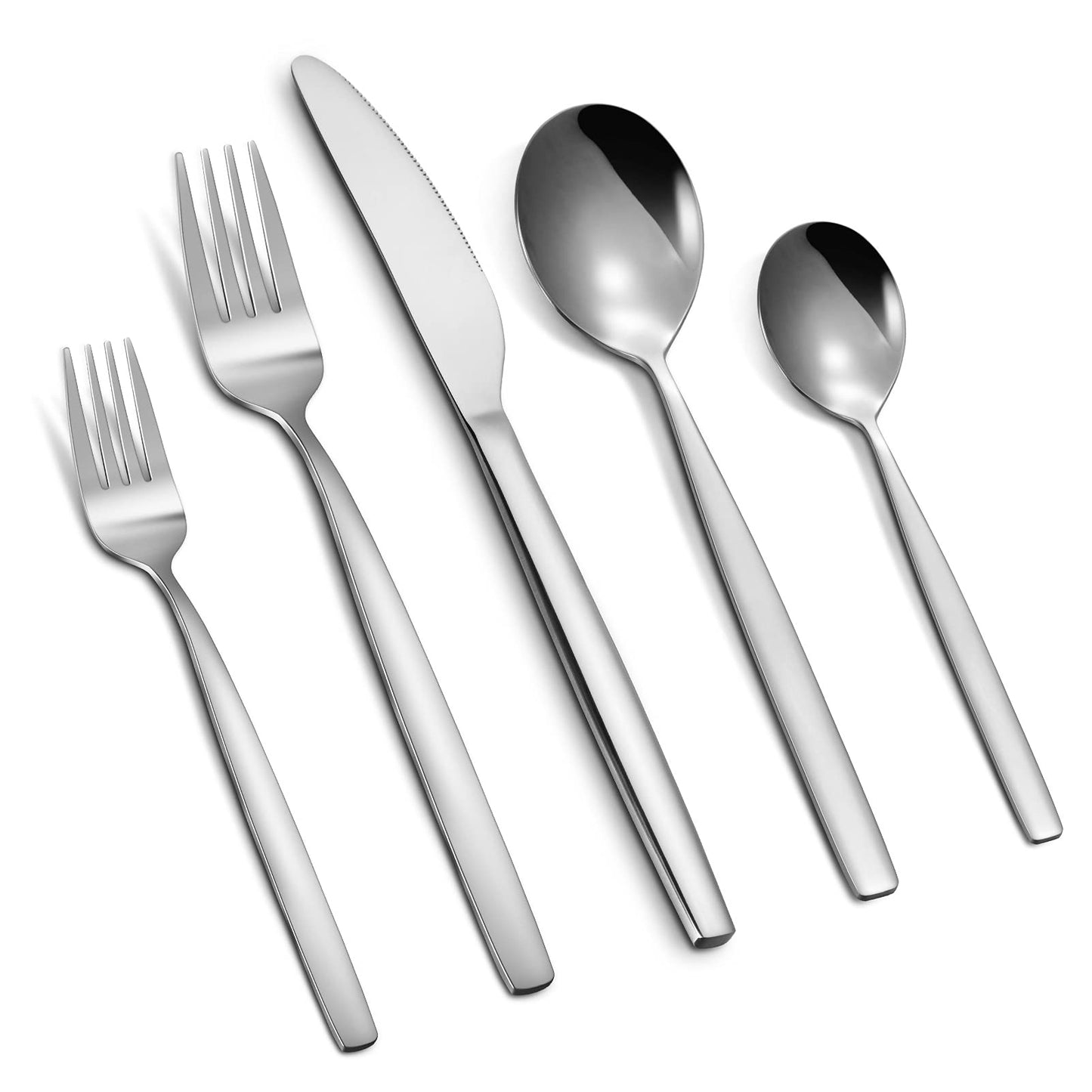 GARVEE 30 Piece Stainless Steel Kitchen Flatware Set - Black