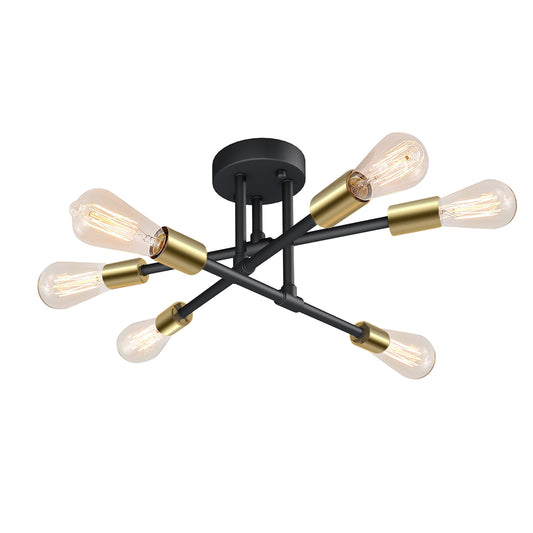 6-Light 17.5" Sputnik Semi-Flush Mount Ceiling Light