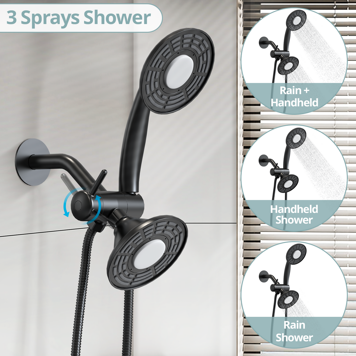 ThermaGlow Thermometer Shower Head: Water-Powered Fahrenheit Display, Child and Pet Showers