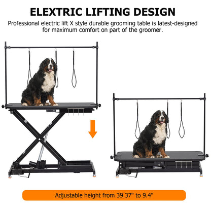 GARVEE Electric Lift Dog Grooming Table Heavy Duty Electric Grooming Arm Table For Pets Large Dogs