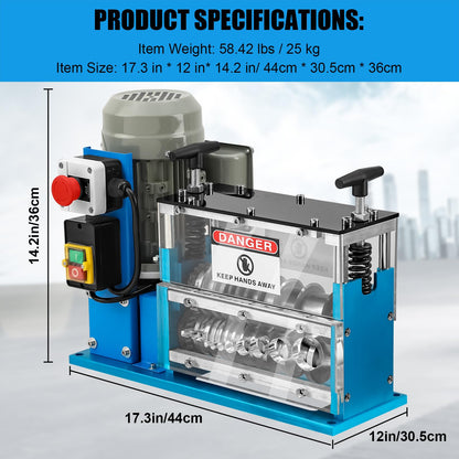 GARVEE Electric Wire Stripping Machine 0.06-1.5 Inch Automatic Wire Stripper Machine