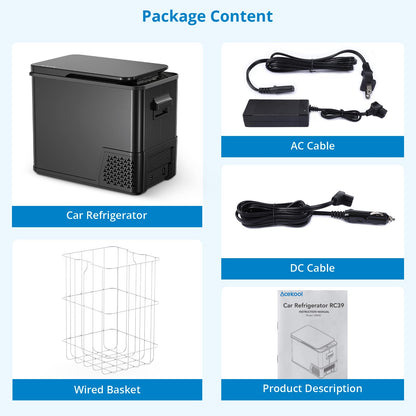 GARVEE 12V Refrigerator 42Quarts/40L RV Car Refrigerator Portable Refrigerator Freezer 12/24V DC & 100-240V AC