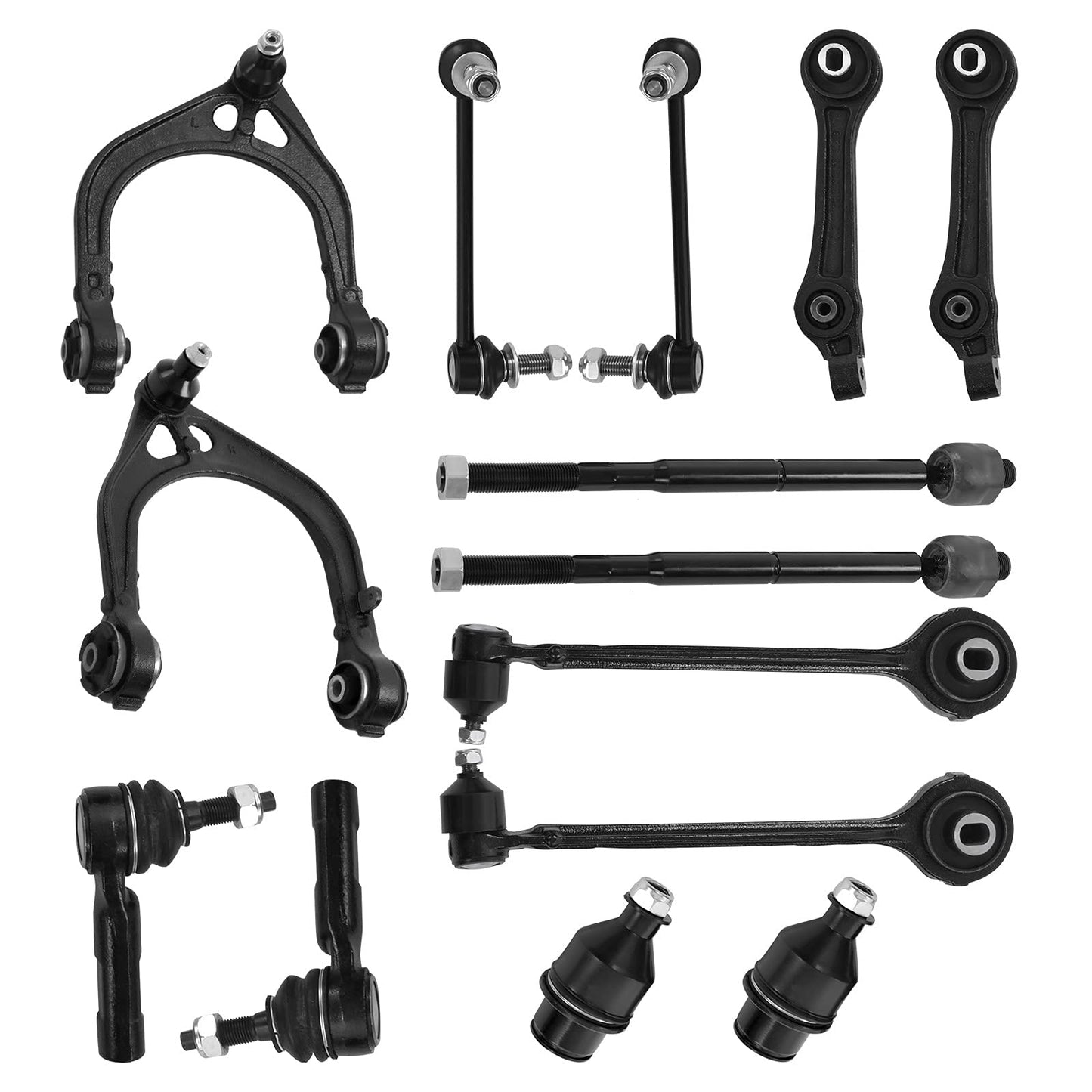 GARVEE 14pc Front Upper Control Arms Ball Joint Tie Rod Front Suspension Steering Kit