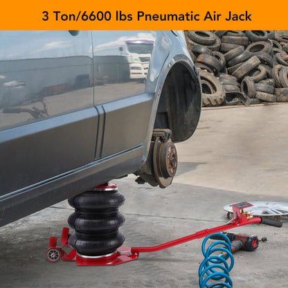 GARVEE Car Jack 3 Ton 6600LBS Triple Air Bag Jack With Long Hand Lifting Height Up To 15.75 Inch