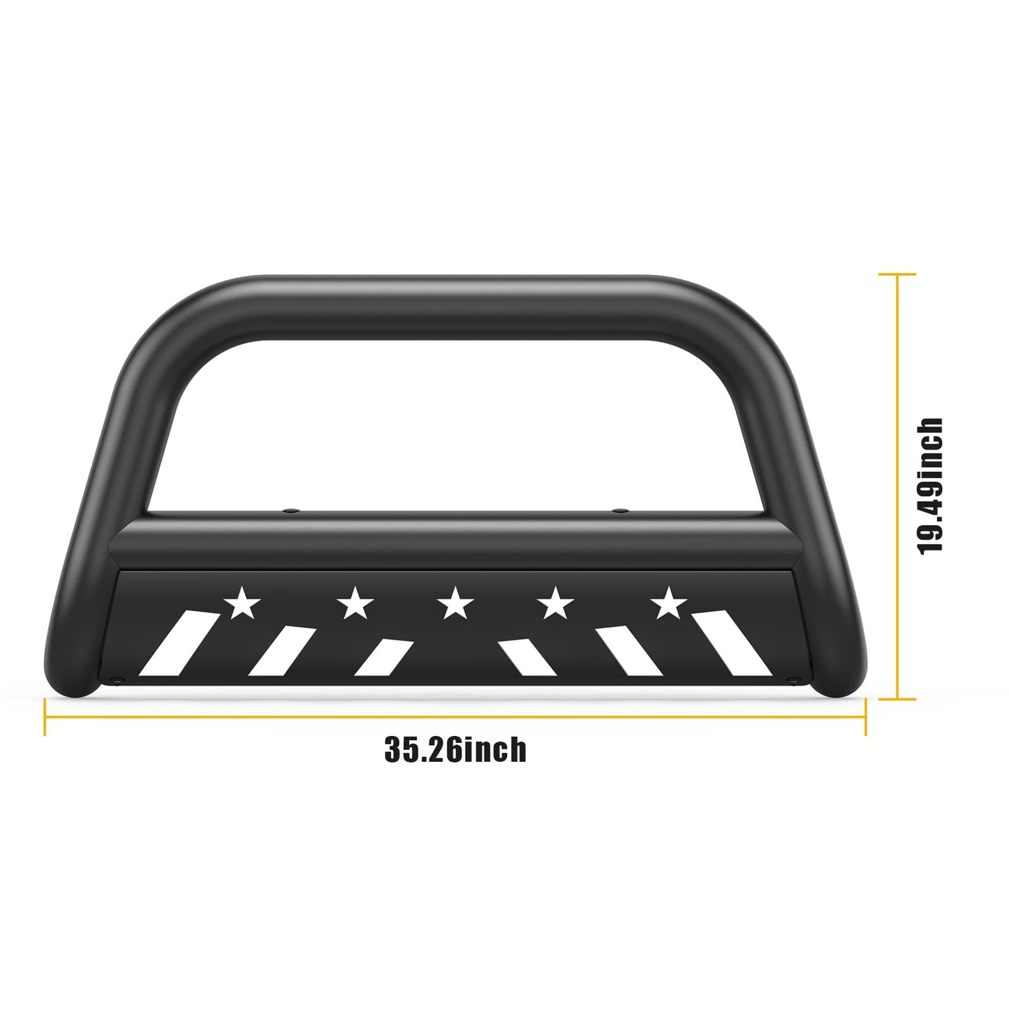 GARVEE Bull Bar Front Grille Brush Push Bumper Guard With Skid Plate Compatible For 2004-2022 F-150