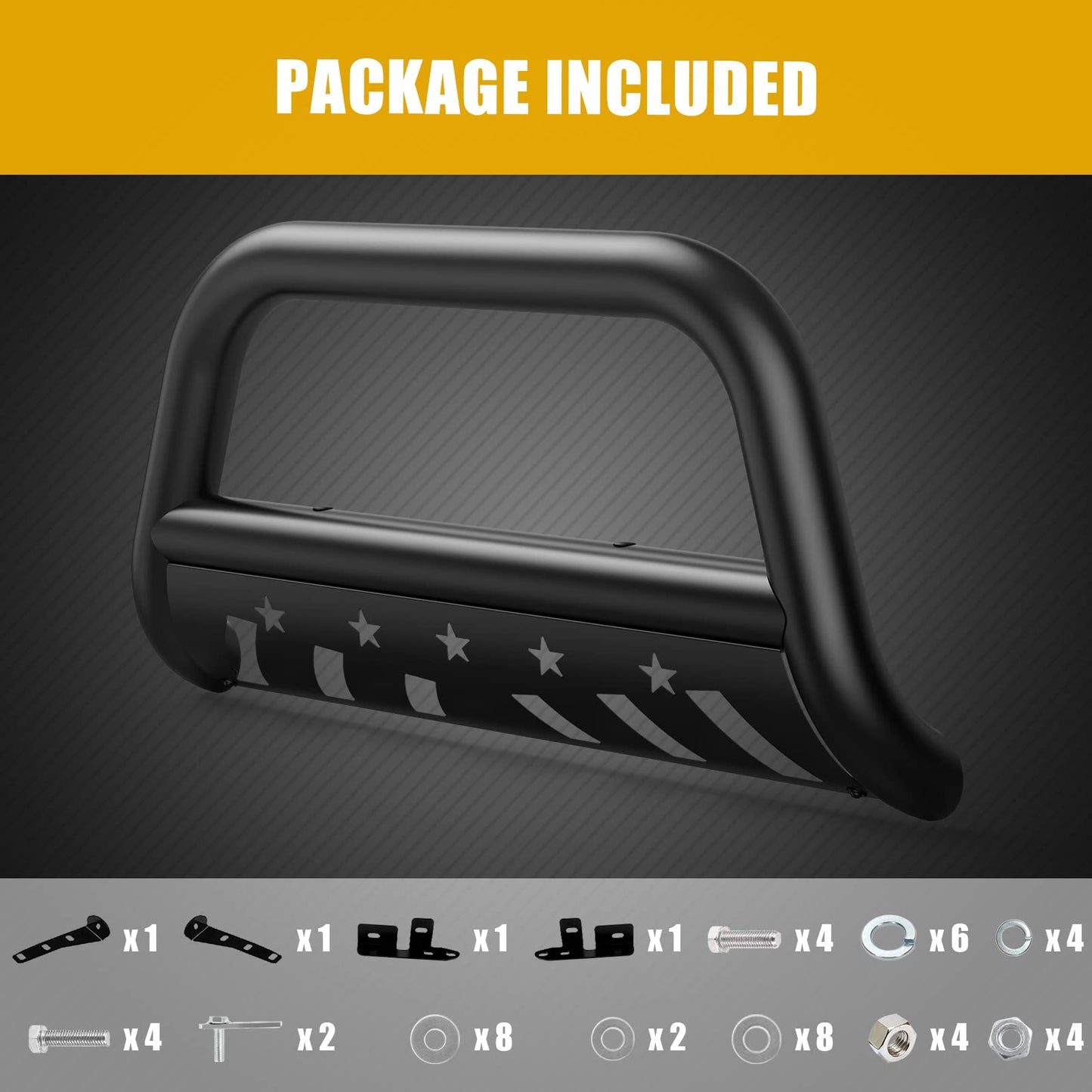 GARVEE Bull Bar Front Grille Brush Push Bumper Guard With Skid Plate Compatible For 1999-2006 Silverado 1500