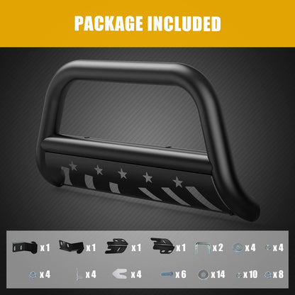 GARVEE Bull Bar Front Grille Brush Push Bumper Guard With Skid Plate Compatible For 2004-2022 F-150