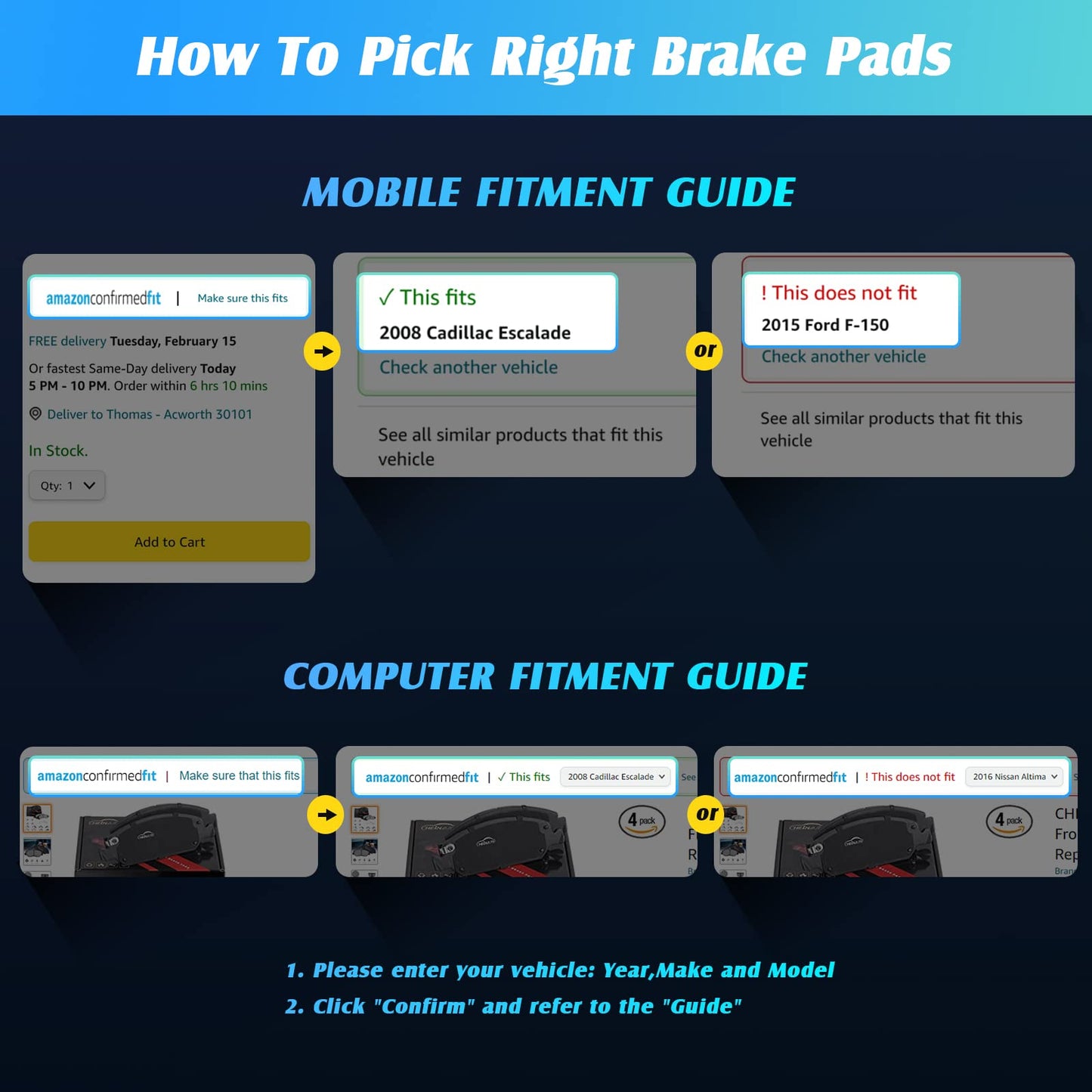 GARVEE STP0487 Ceramic Front Disc Brake Pads Replacement For 1997-1999 CL 1990-2002 Accord