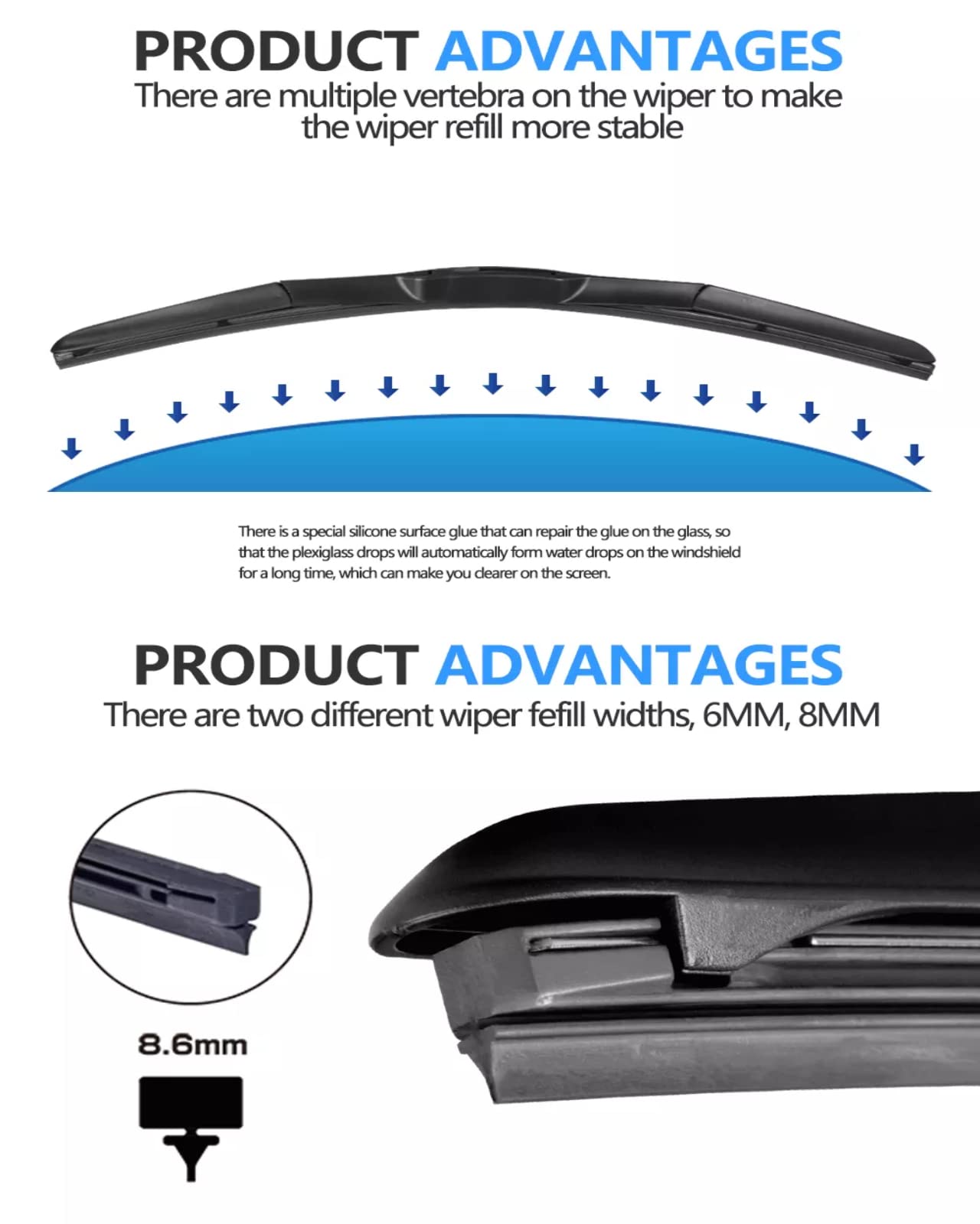 GARVEE Windshield Wiper Blades 26 Inch 16 Inch Wiper Blades With Premium Rubber Durable Stable & Quiet