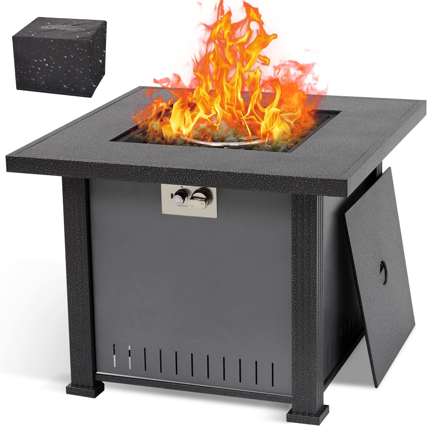 GARVEE 32 Inch Propane Fire Pit Table 50000BTU Rectangle Fire Table