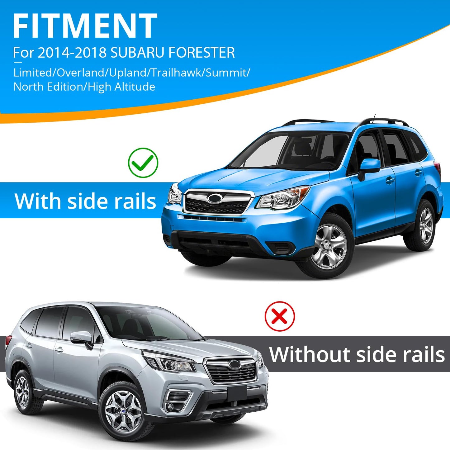 GARVEE Roof Rack Cross Bar Fit For 2014-2018 Subaru Forester Heavy Duty Steel Main Body Subaru Cross Bars