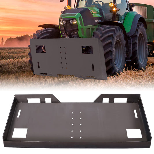 GARVEE Universal Skid Steer Mount Plate 1/4 inch Thick Skid Steer Plate Attachment 3000LBS Weight Capacity