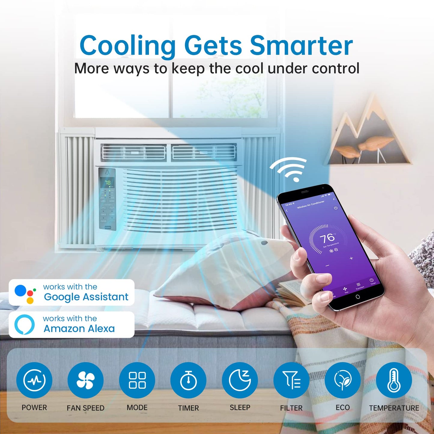 GARVEE Air Conditioner 6000 BTU AC Unit with Remote App Control