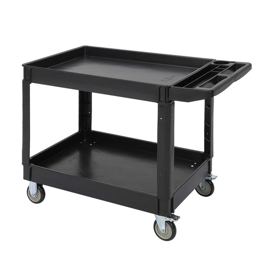 GARVEE Service Cart 2 Shelf Storage Handle 500 lbs Capacity for Warehouse Garage Cleaning Manufacturing