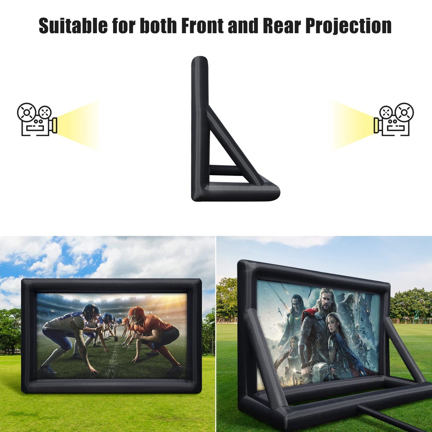 GARVEE 20FT Inflatable Projector Screen Portable Blow Up Outside Projector Screen Front & Rear Projection