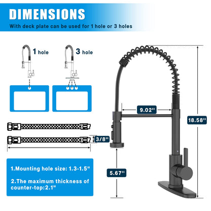 GARVEE Aquablade Modes Kitchen Faucet With Pull Down Sprayer Spring Sink Faucets