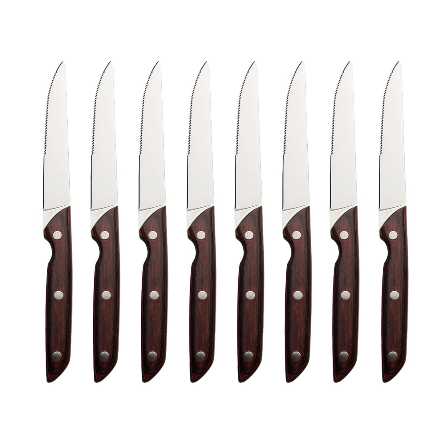 GARVEE Steak Knife Set Of 8 Professional Steak Knives Premium Wooden Handle