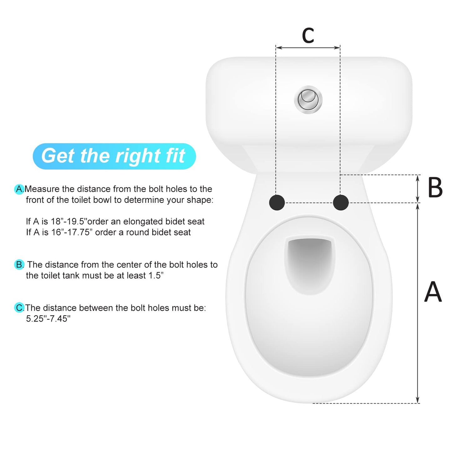 GARVEE Premium Non Electric Elongated Bidet Toilet Seats With Dual Nozzle Easy To Install And Use