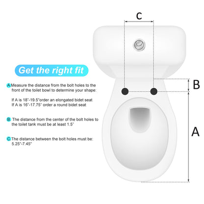 GARVEE Premium Non Electric Elongated Bidet Toilet Seats With Dual Nozzle Easy To Install And Use