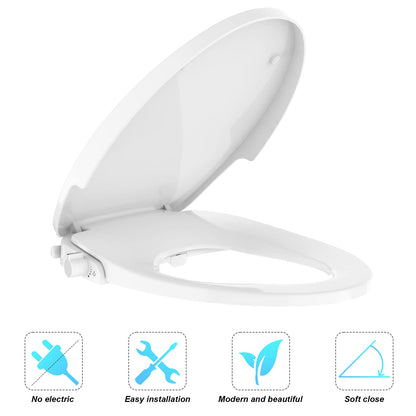 GARVEE Premium Non Electric Elongated Bidet Toilet Seats With Dual Nozzle Easy To Install And Use